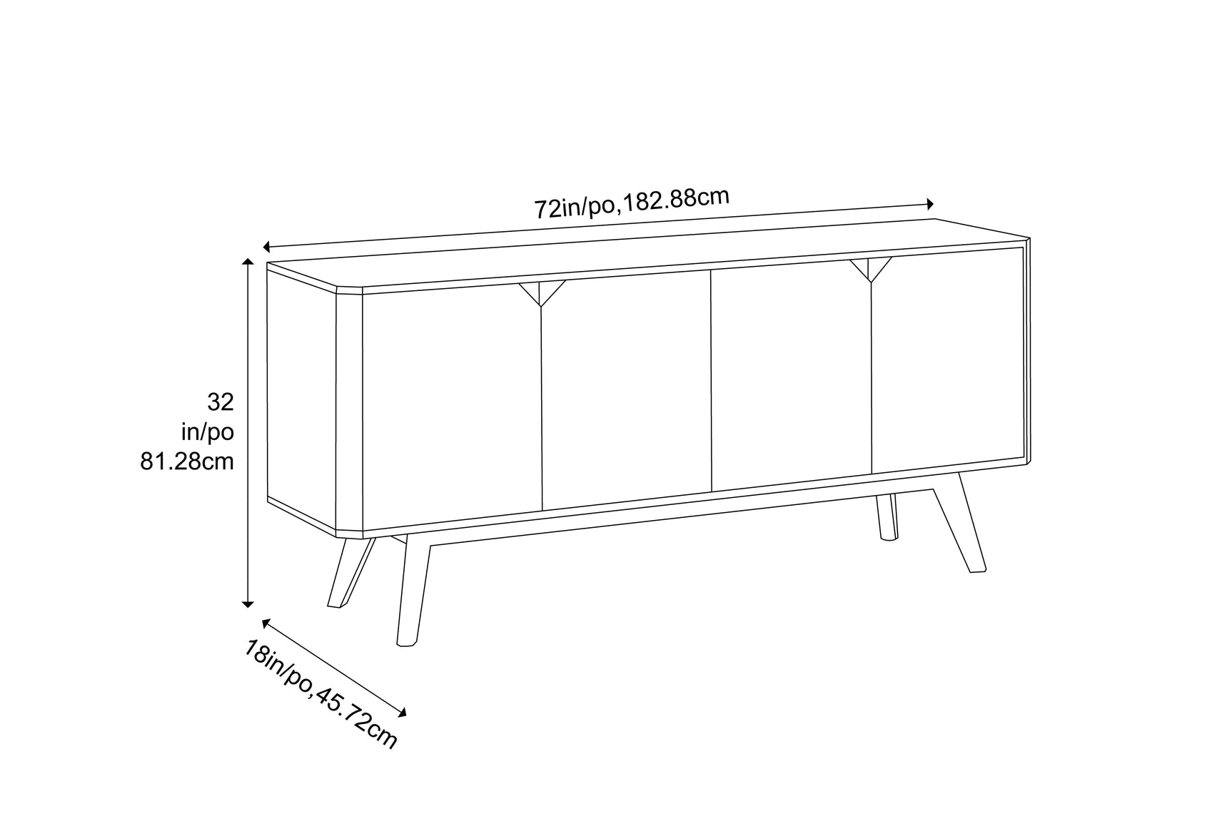 Sonoma Solid Moso Bamboo Sideboard Credenza