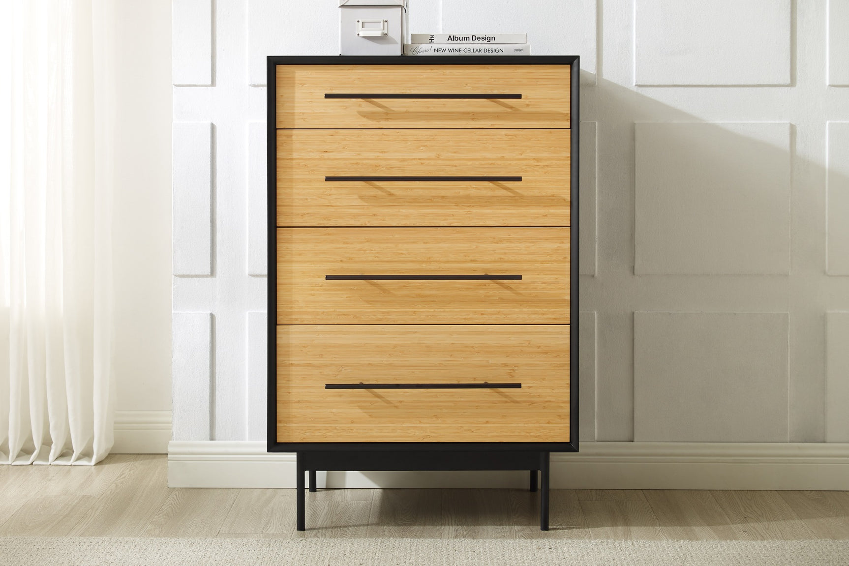 Santa Cruz Solid Moso Bamboo 4 Drawer High Chest