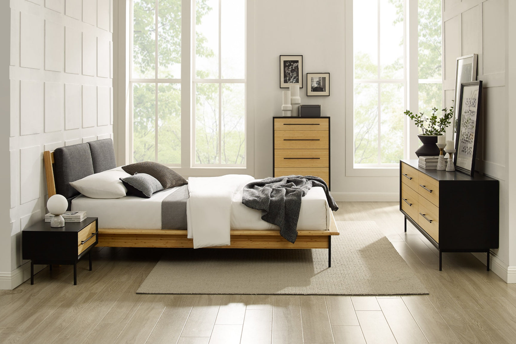 Santa Cruz Solid Moso Bamboo 4 Drawer Double Dresser
