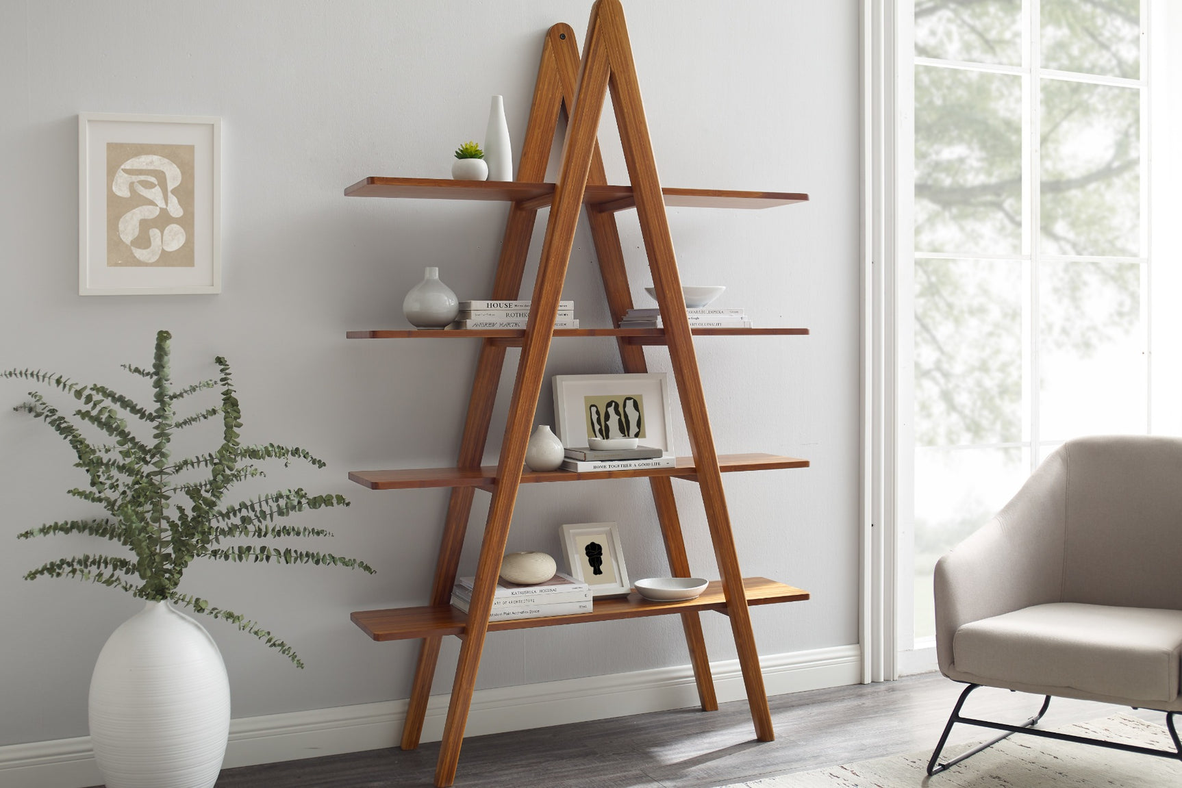 Studio Plus Solid Moso Bamboo Book Shelf