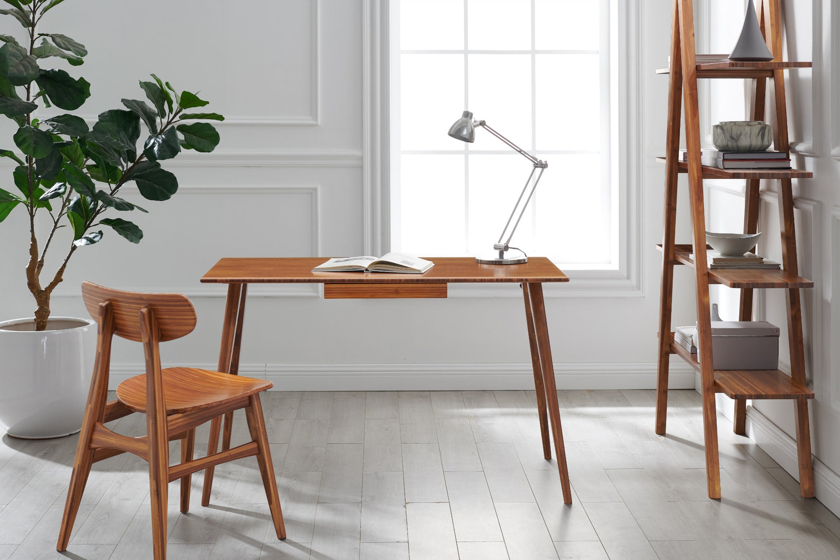 Studio Plus Solid Moso Bamboo Book Shelf