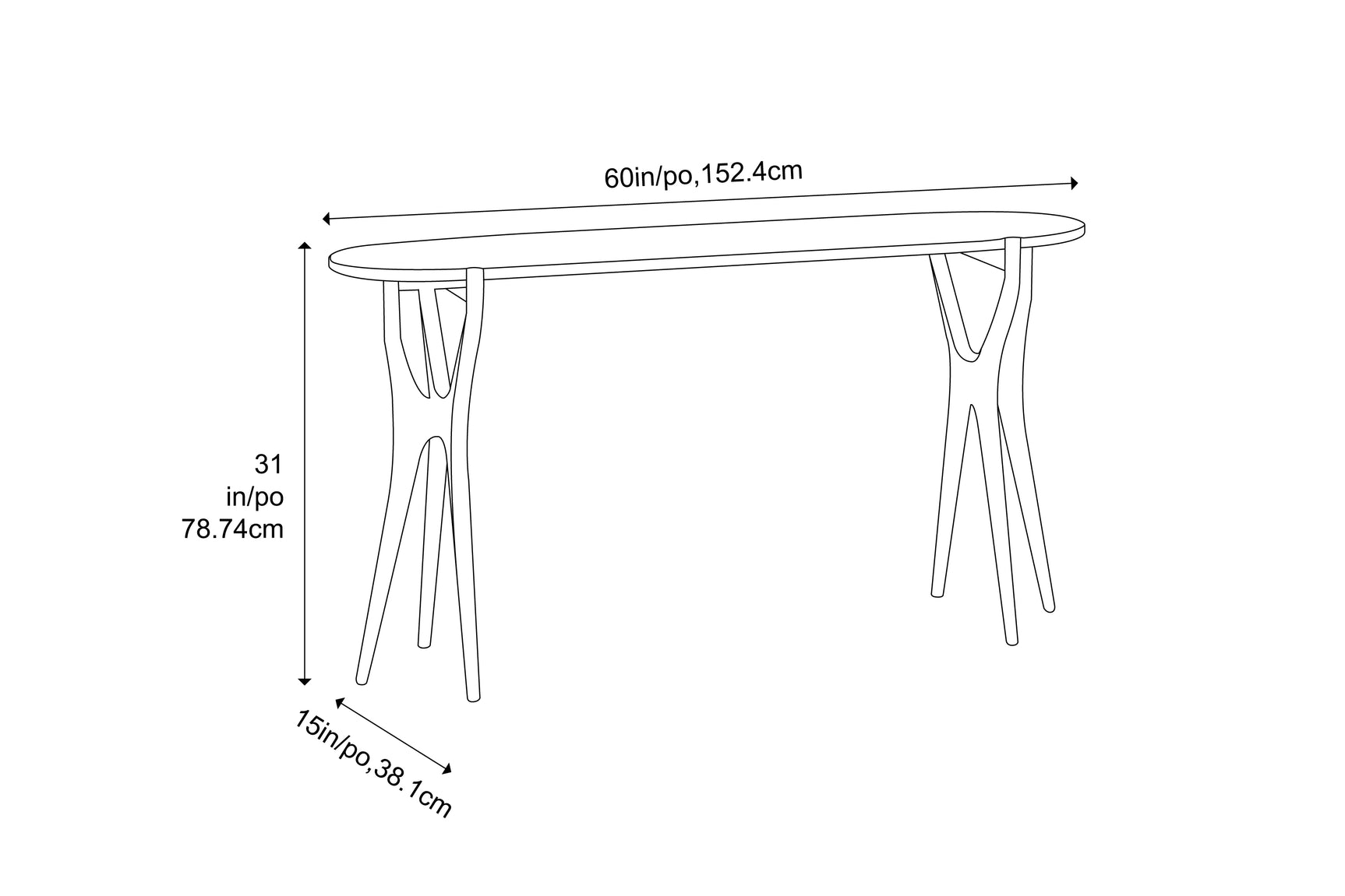 Tofino Solid Bamboo Console Table
