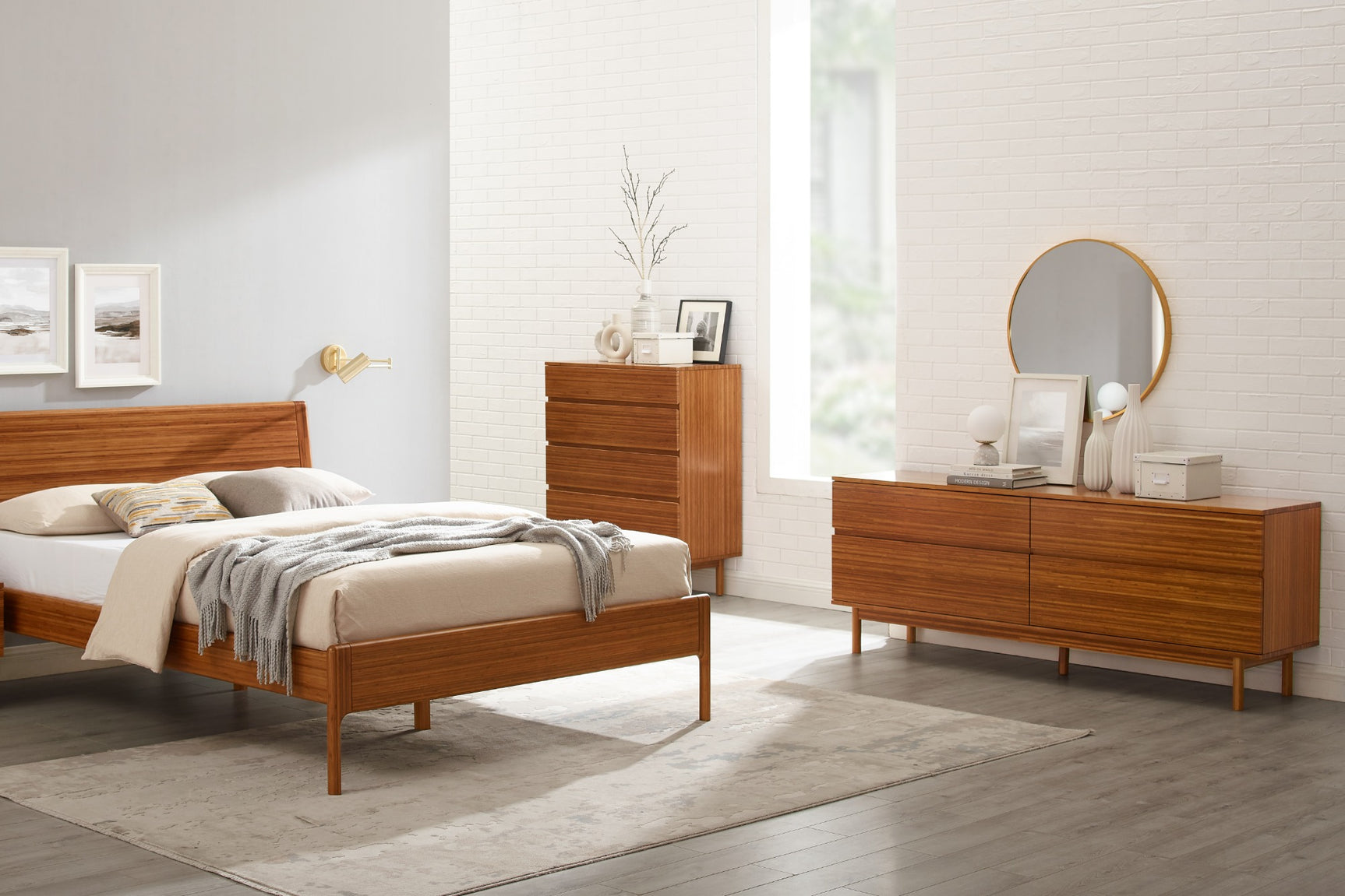 Ventura Solid Moso Bamboo 4 Drawer High Chest