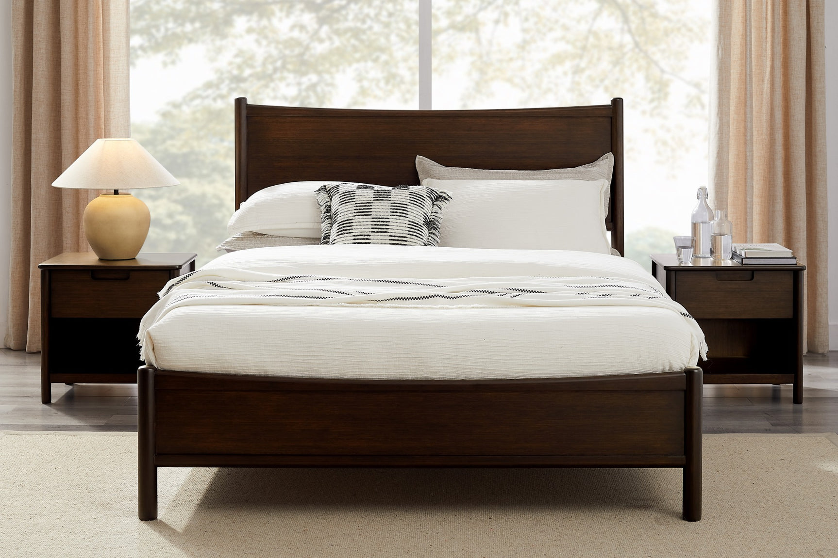 Weston Solid Moso Bamboo 1 Drawer Nightstand