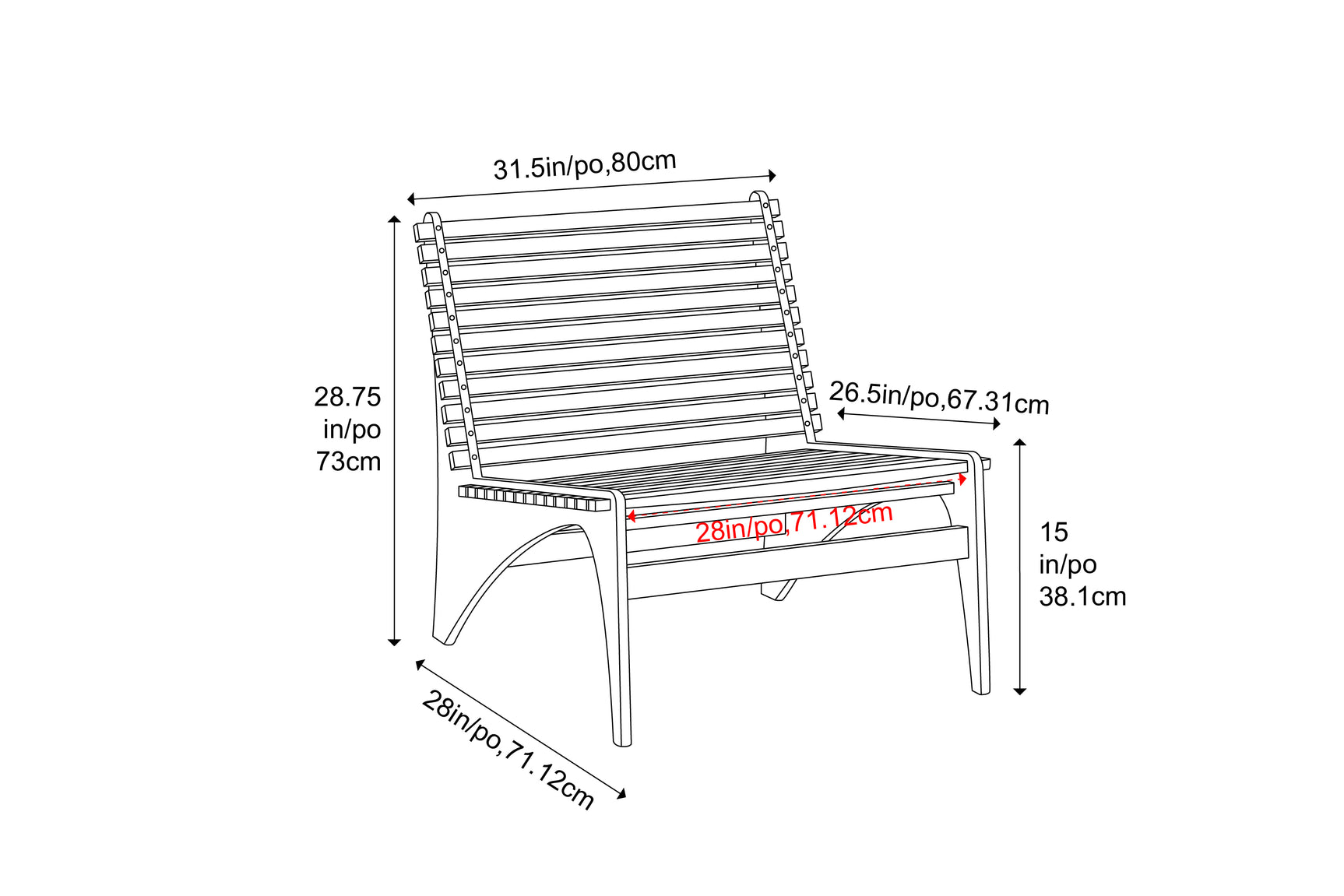 Zen Solid Bamboo Lounge Chair