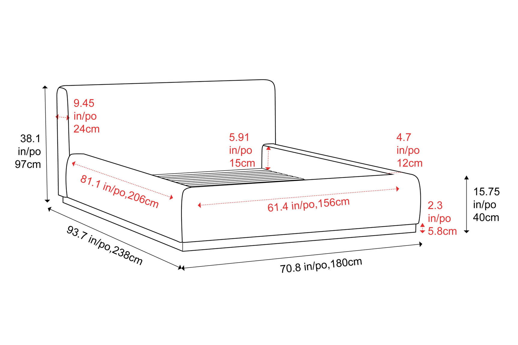 Gabriella Fabric Upholstered Bed Frame
