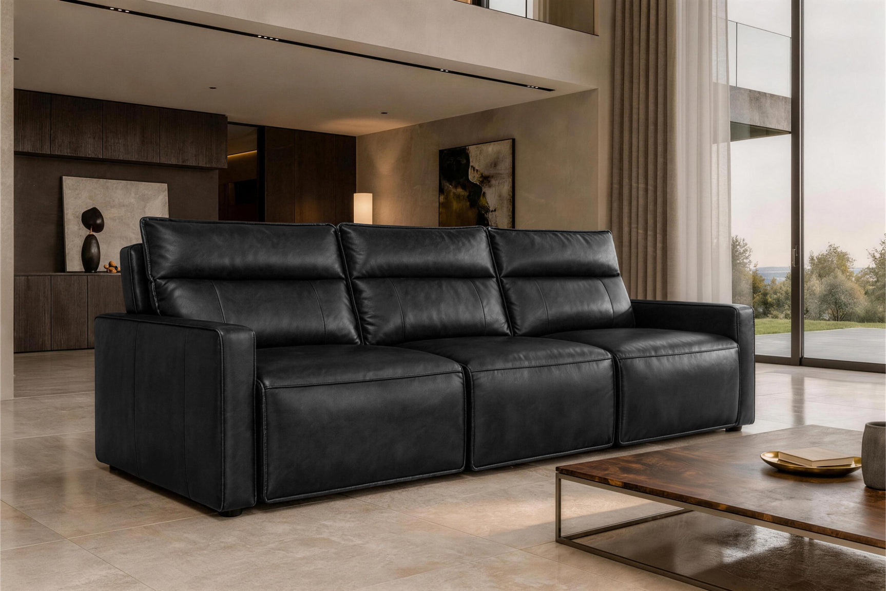 Giovanni Leather Dual Recliner Sofa