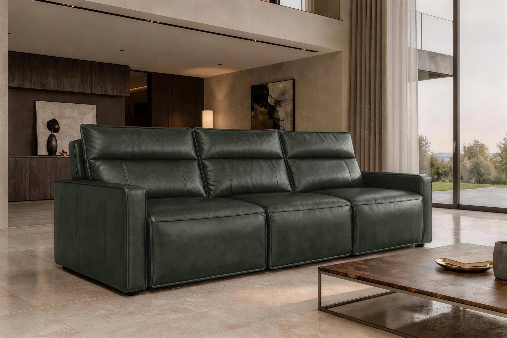 Giovanni Leather Dual Recliner Sofa