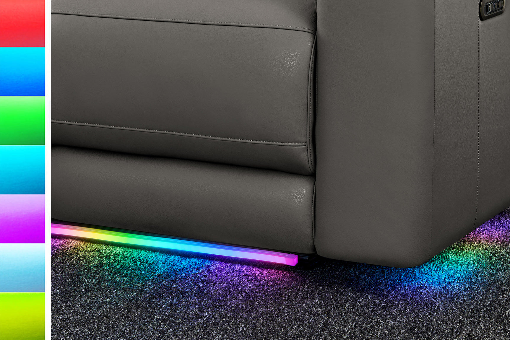 Harbour Immersive Audio Leather Dual Recliner Loveseat Sofa with Heat & Massage & Ventilation