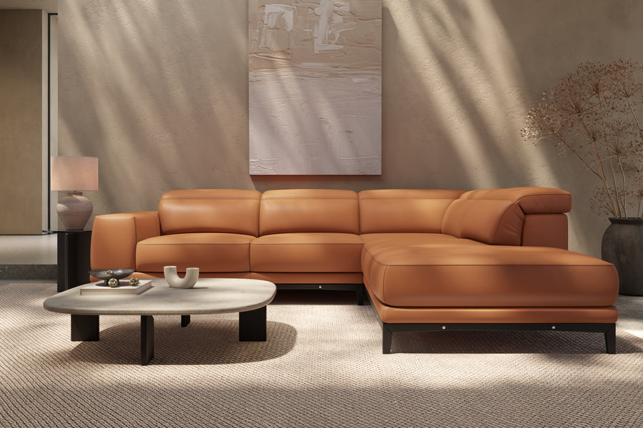 Valletta Leather Corner Sectional Sofa