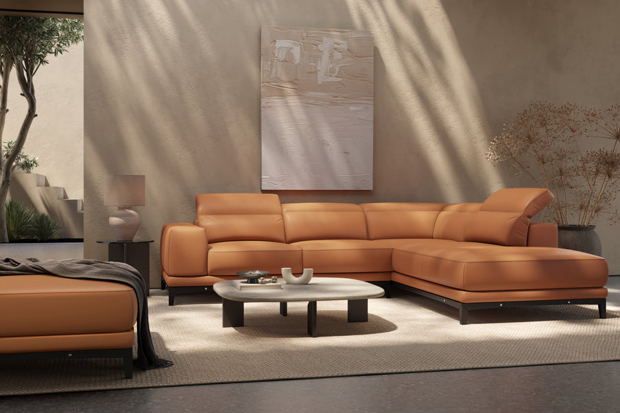 Valletta Leather Corner Sectional Sofa