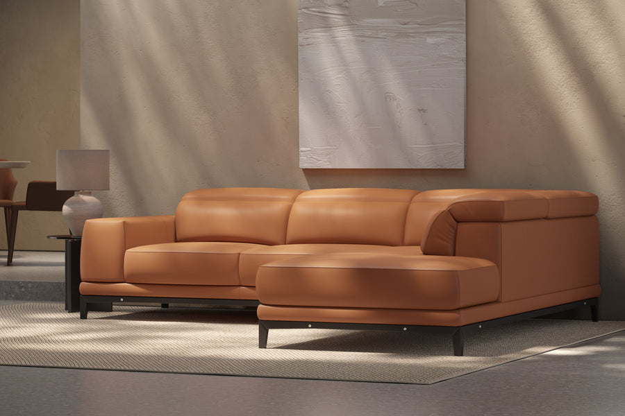 Valletta Leather Corner Sectional Sofa
