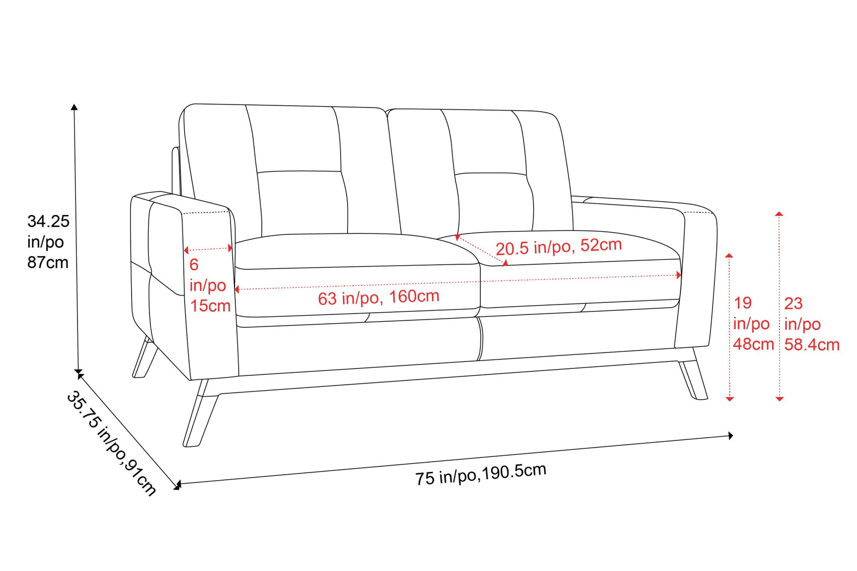 Francesca Leather Sofa