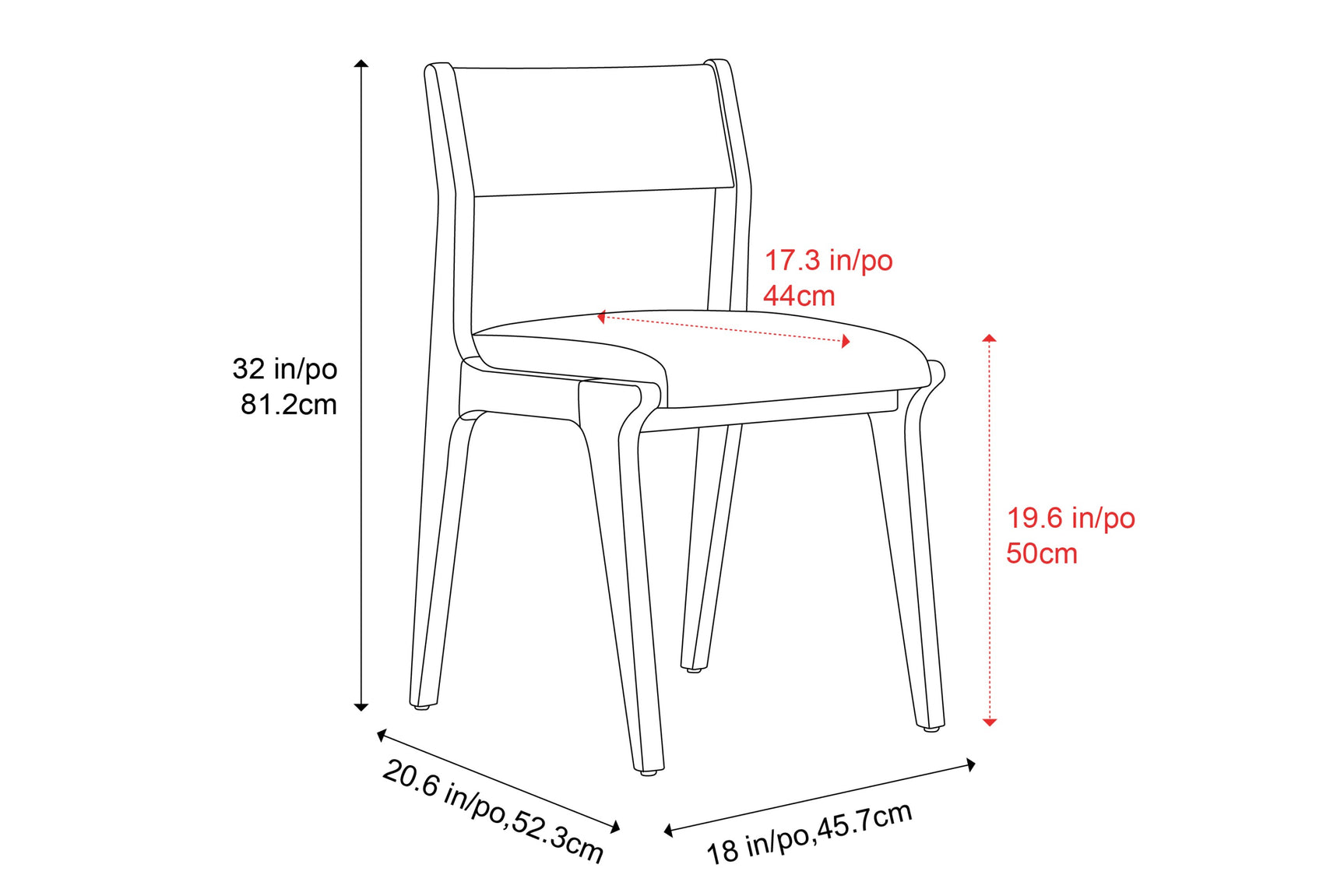 Lucrezia Fabric Dining Chair (Set of 2)