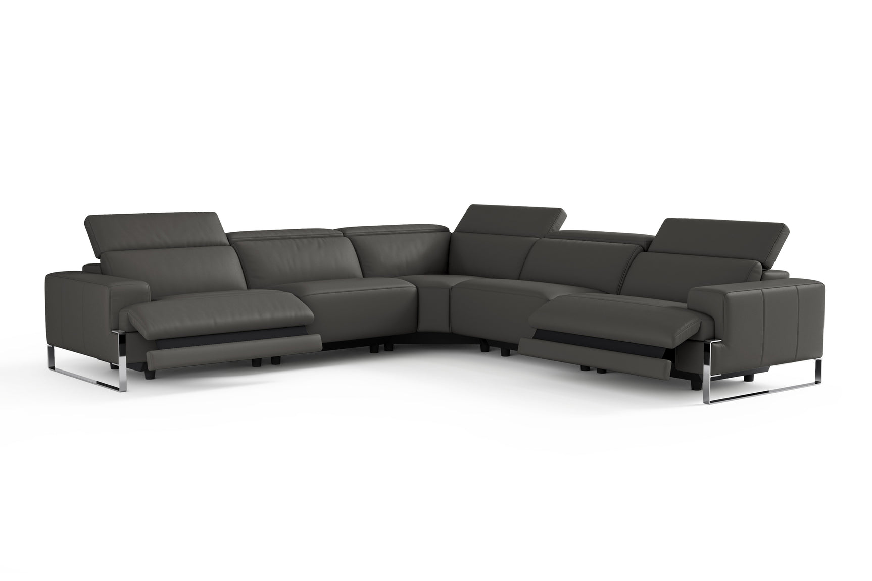 Melania Leather Reclining Corner Sectional Sofa