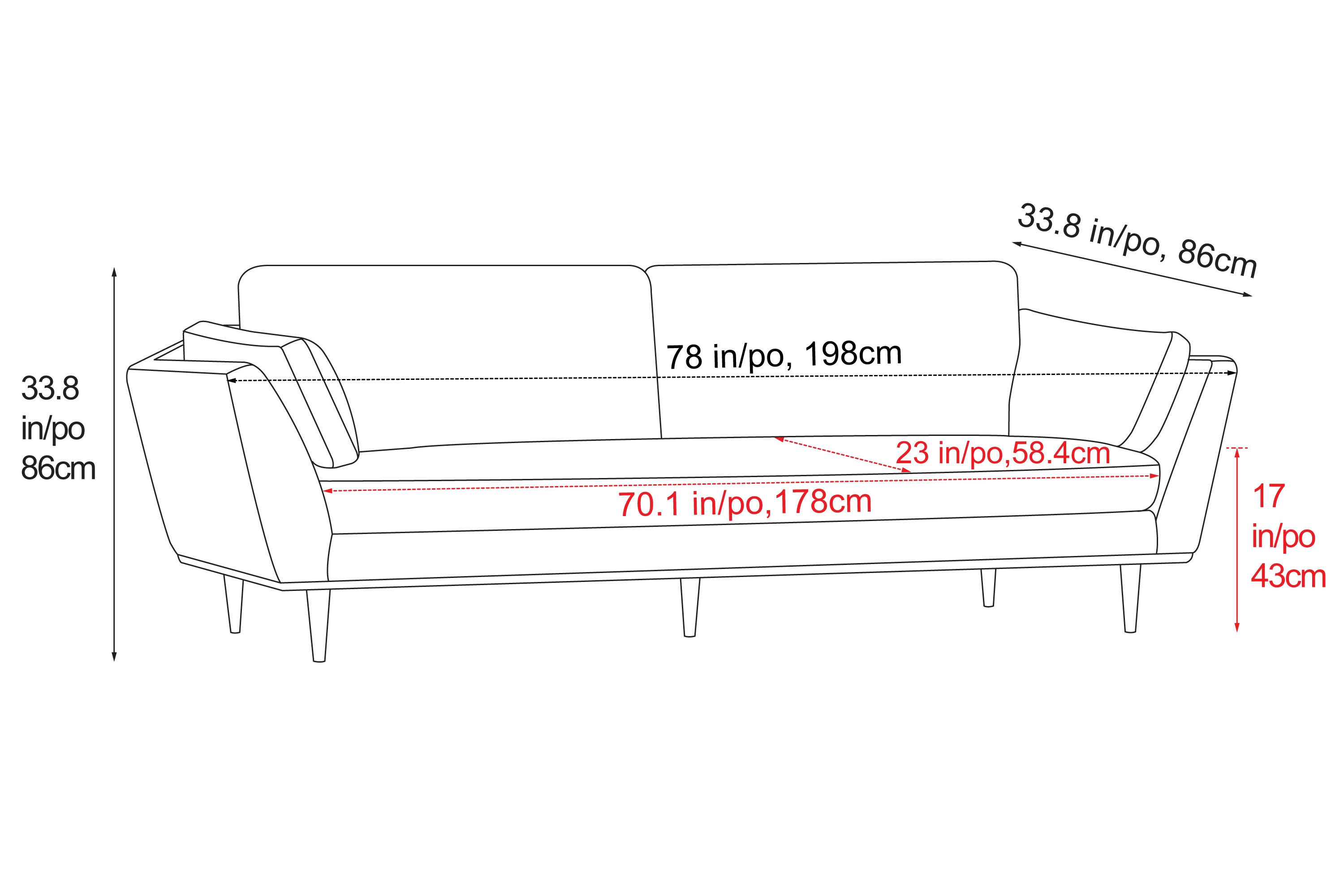 Mila Fabric Sofa