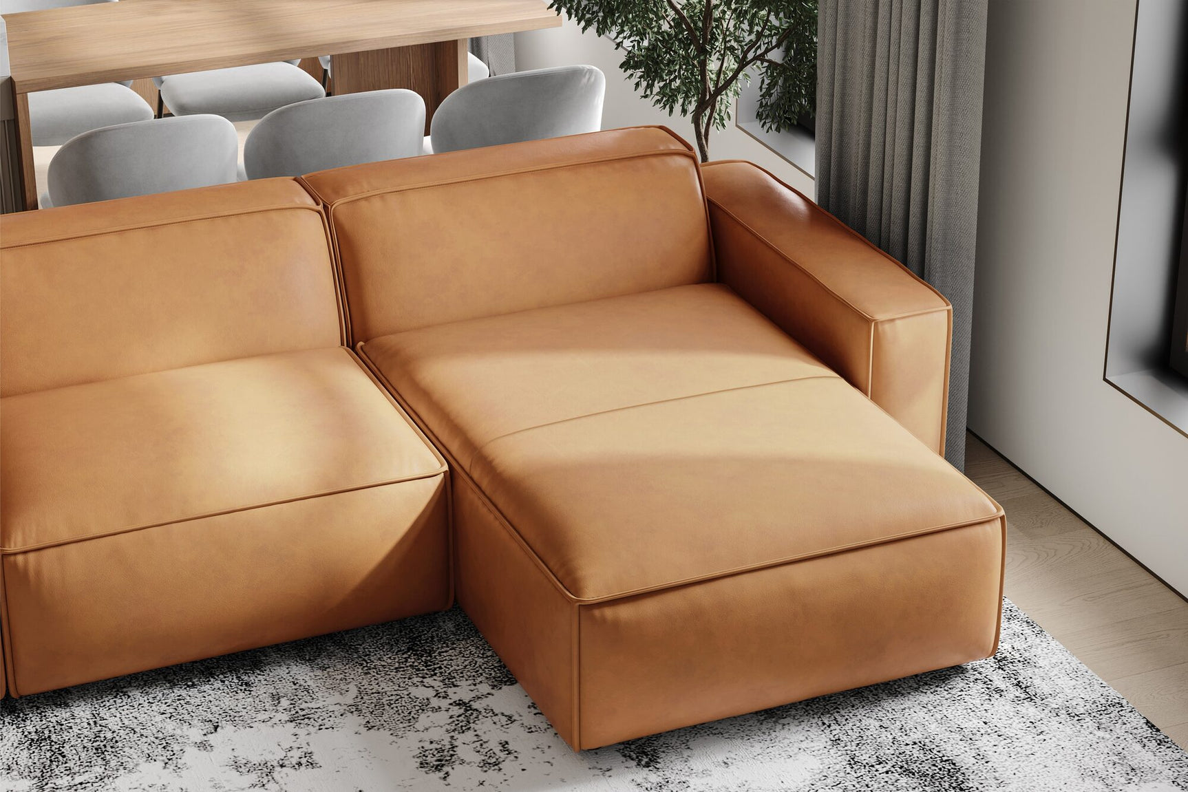 Nathan Leather Modular Sectional Sofa