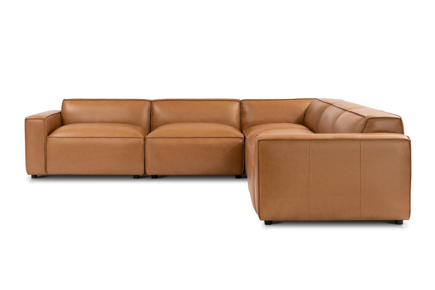 Nathan Leather Modular Corner Sectional Sofa