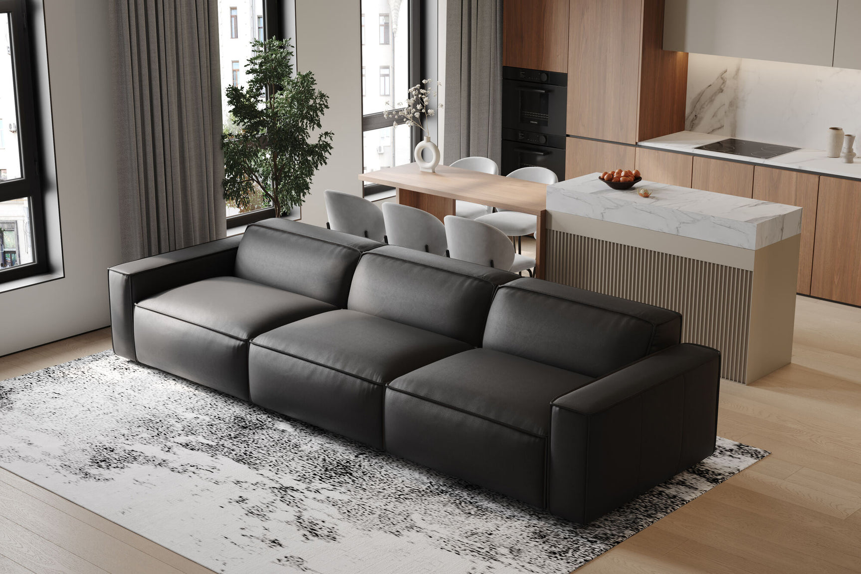 Nathan Leather Modular Sofa