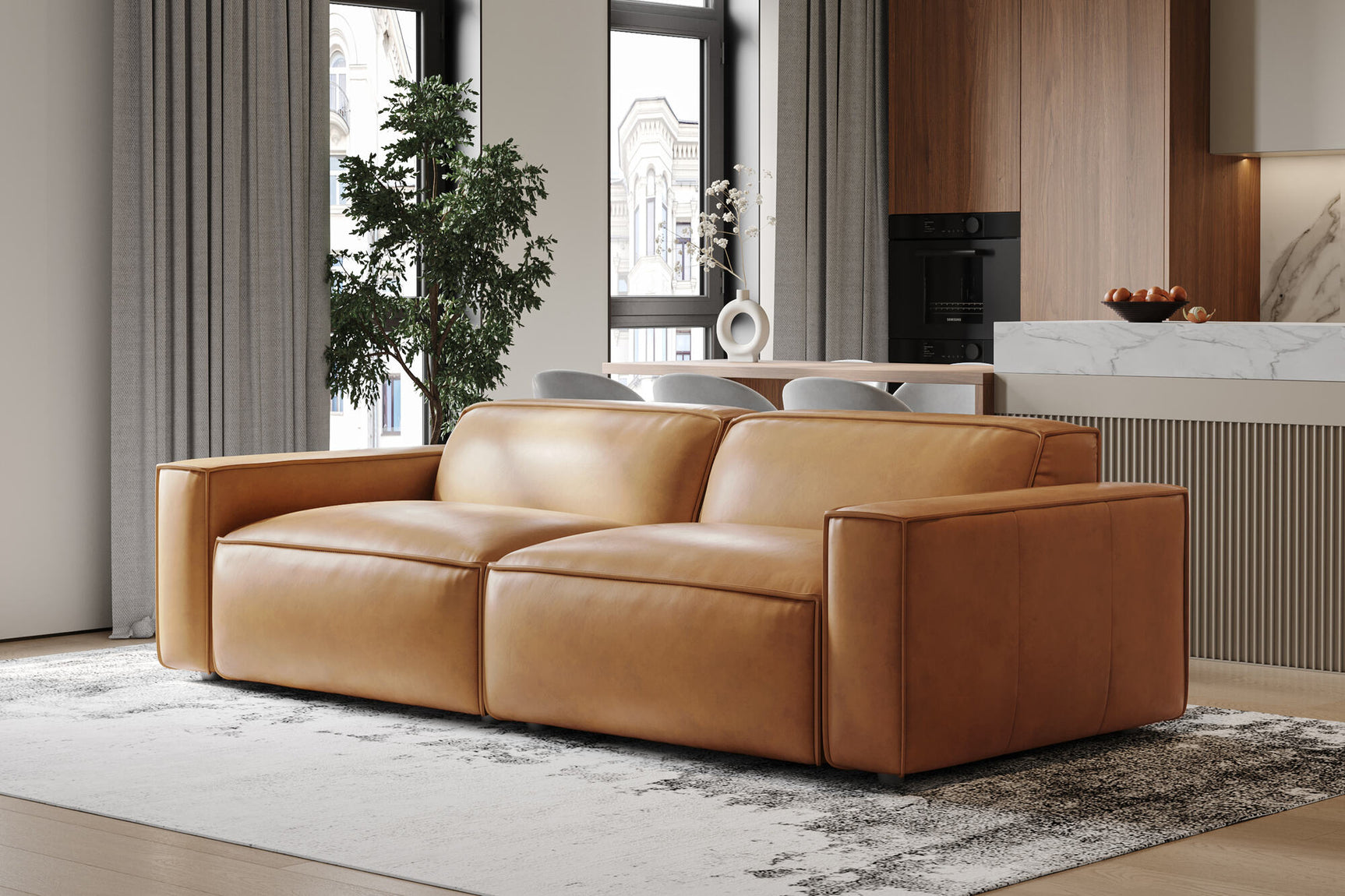 Nathan Leather Modular Sofa