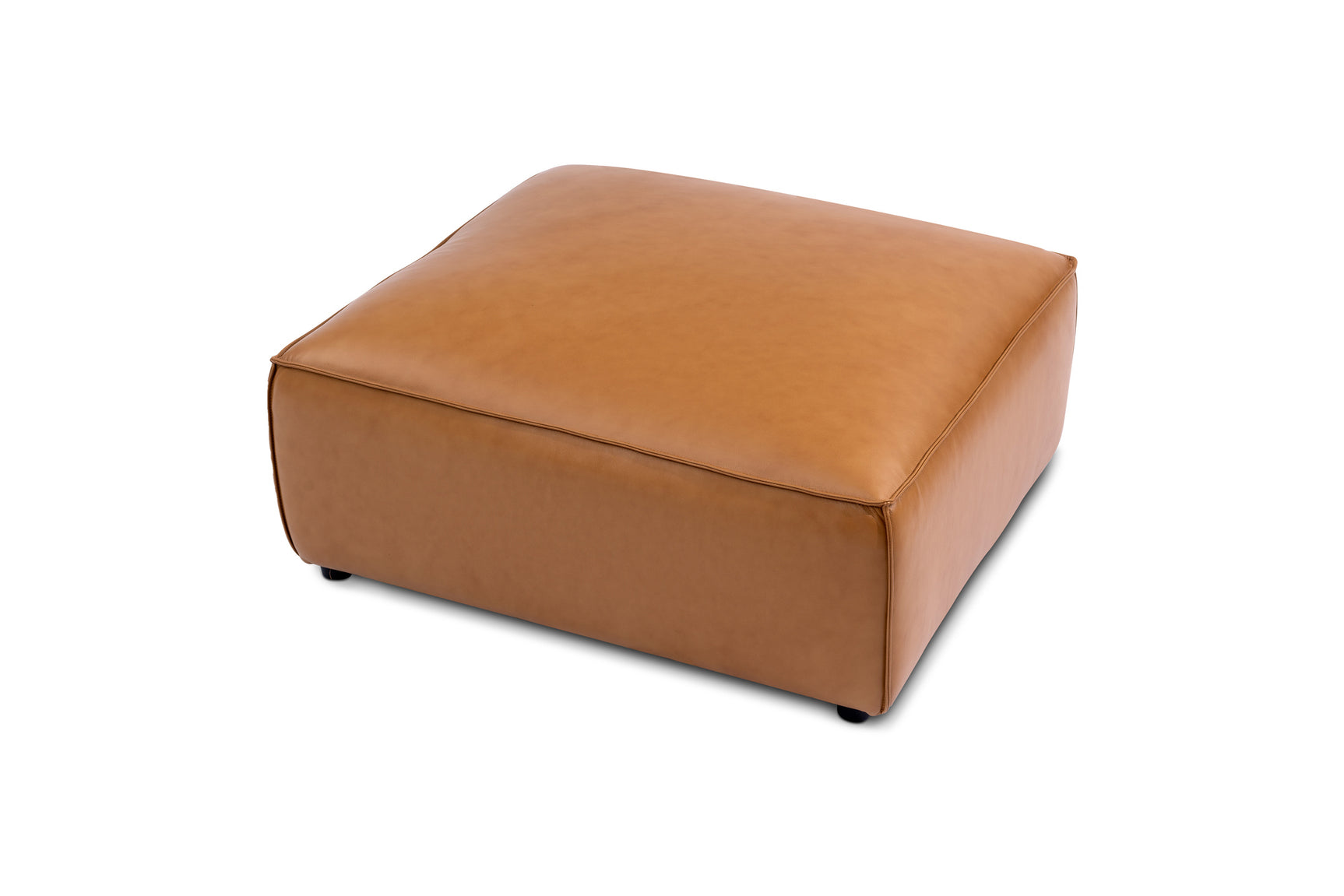 Nathan Leather Ottoman