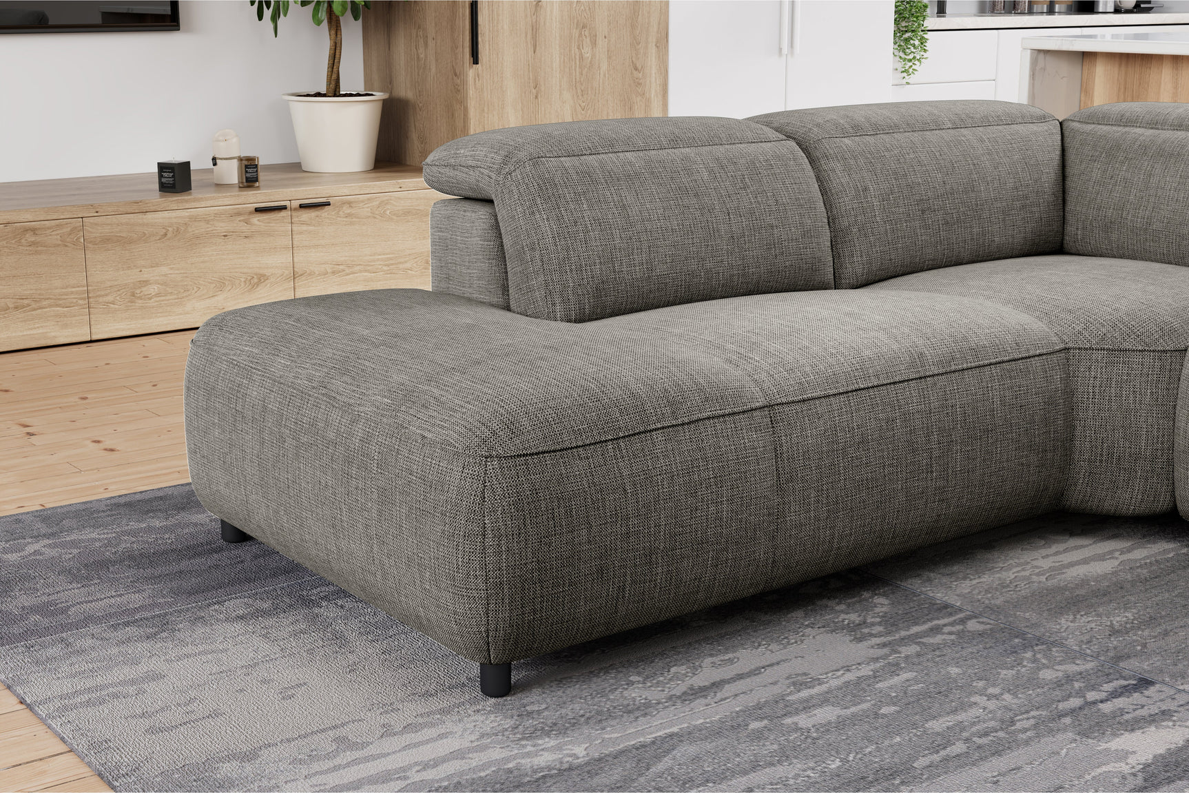 Octavia Fabric Reclining Corner Sectional Cloud Sofa