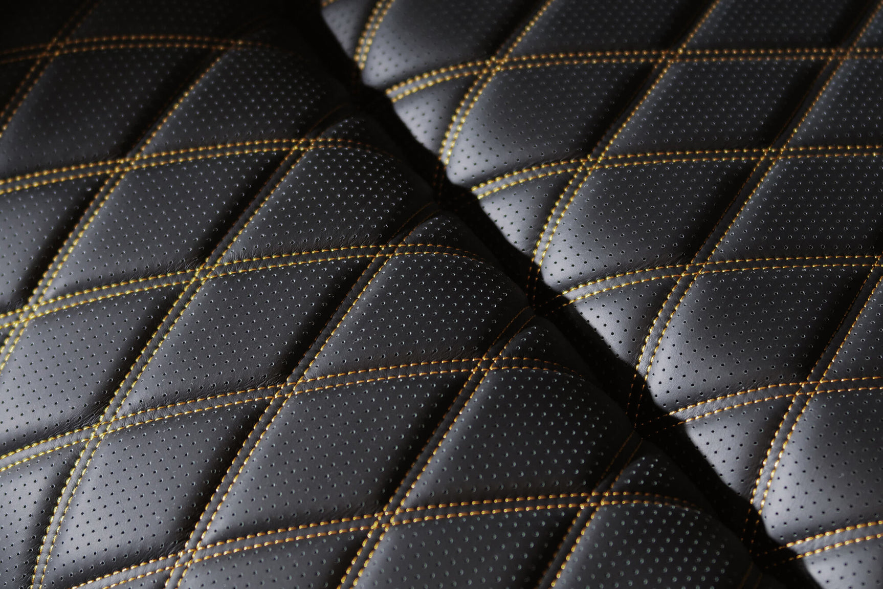 Valencia 2025 New Oslo Ultimate Luxury Leather Home Theater Seating Row of 2 Loveseat, Onyx with Gold Stitching