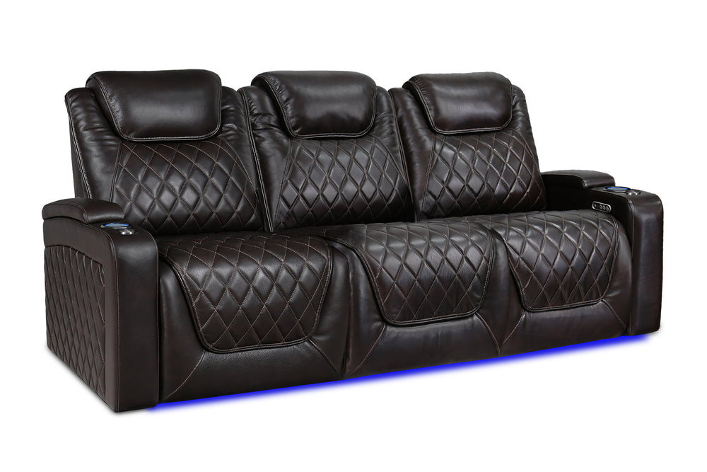 Valencia 2025 New Oslo XL Leather Home Theater Seating Set of 3, Dark Chocolate