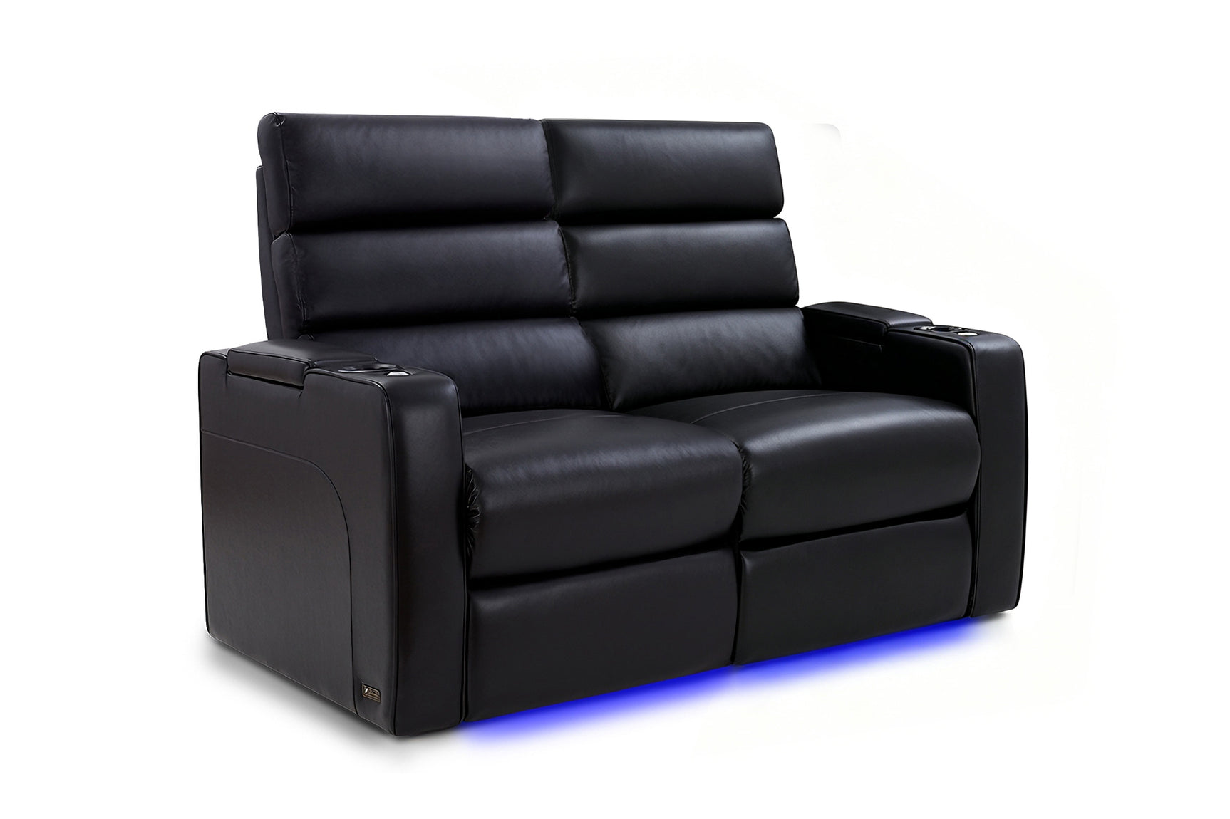 Valencia Palermo Home Theater Seating Row of 2 Loveseat, Black