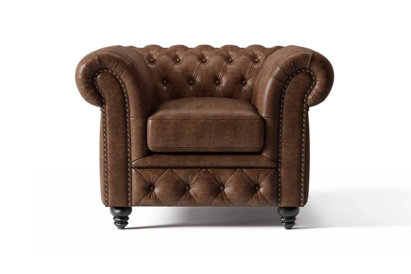 Parma Leather Chesterfield Accent Chair