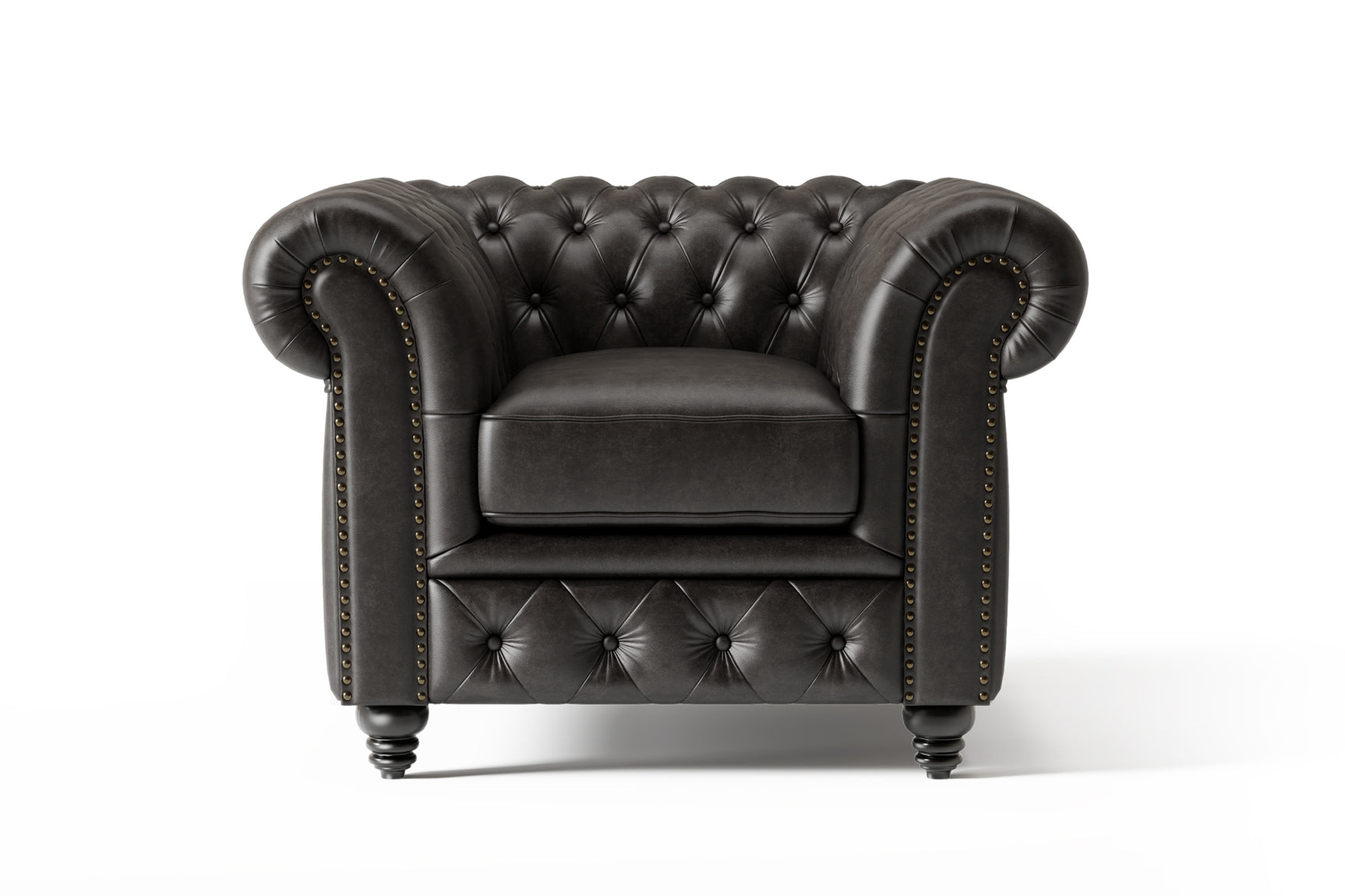 Parma Leather Chesterfield Accent Chair
