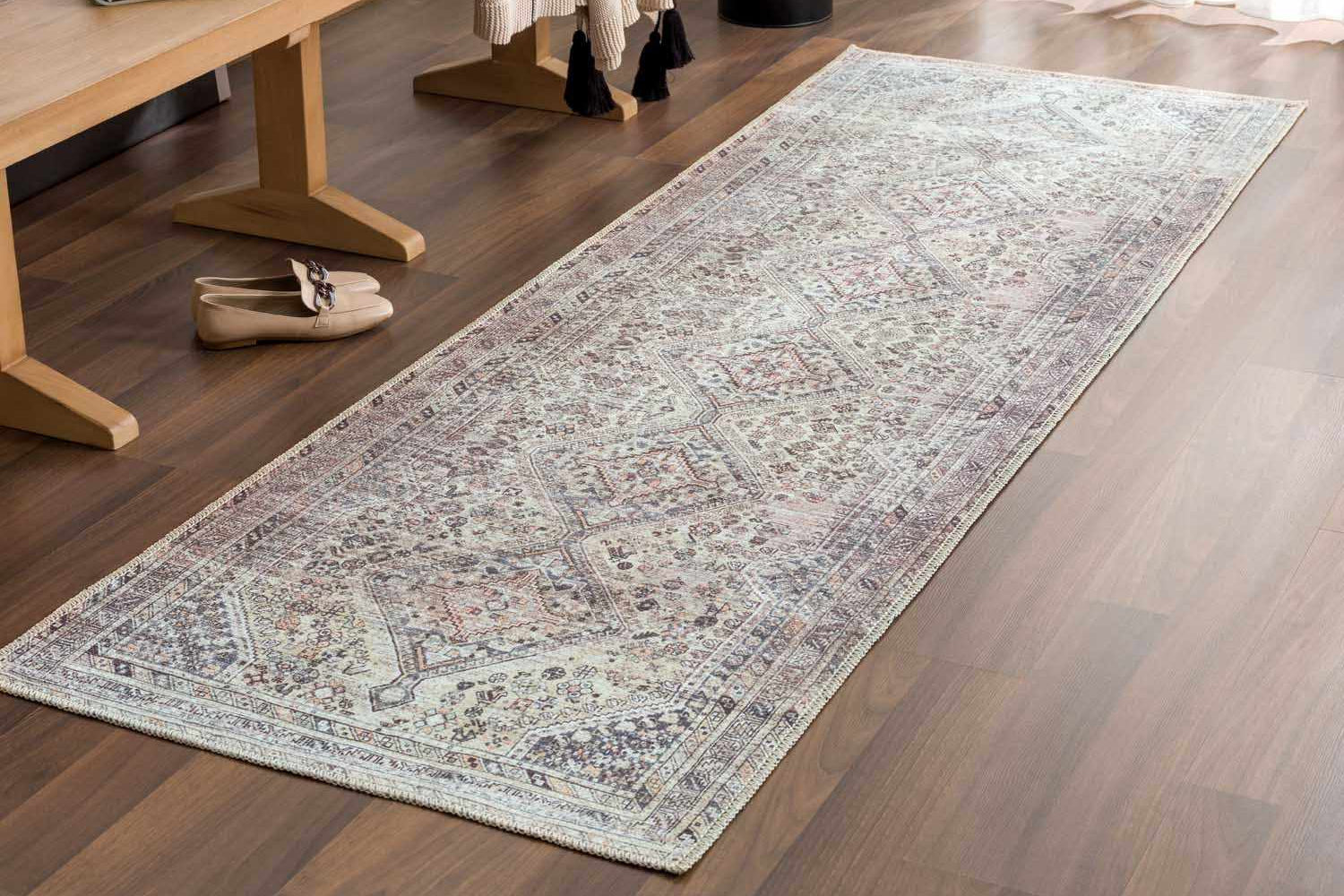Barny Tan Washable Area Rug