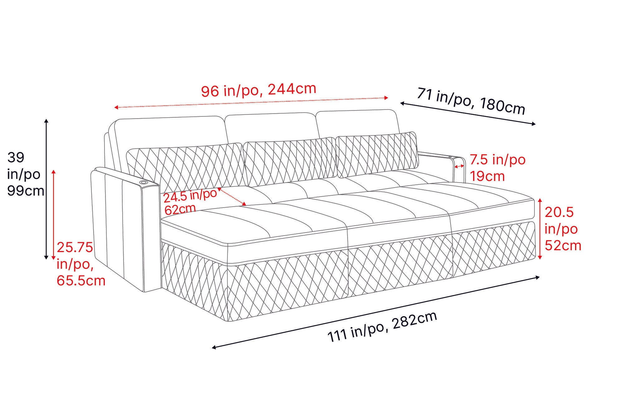 Pisa Ultimate Leather Lounge Sectional