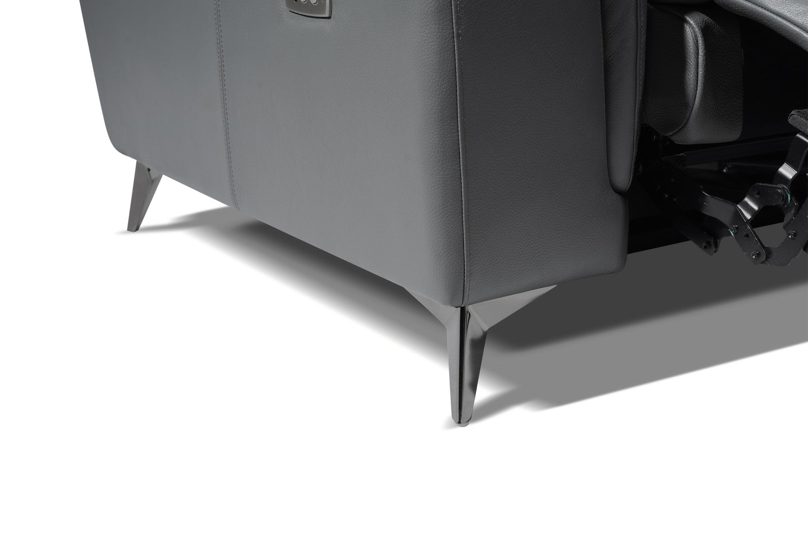 Valencia Pista Modern Top Grain Leather Reclining Sectional Sofa with Right-Hand Facing Chaise Detailed drawing