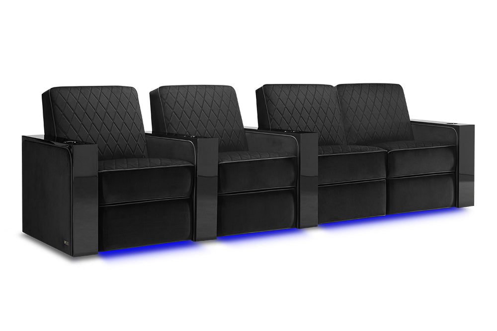 Valencia Naples Prestige Home Theater Seating Row of 4 Loveseat Right, Raven