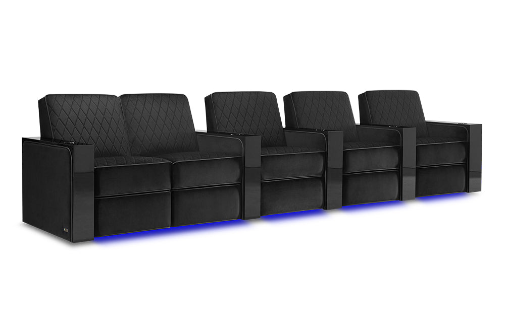 Valencia Naples Prestige Home Theater Seating Row of 5 Loveseat Left, Raven