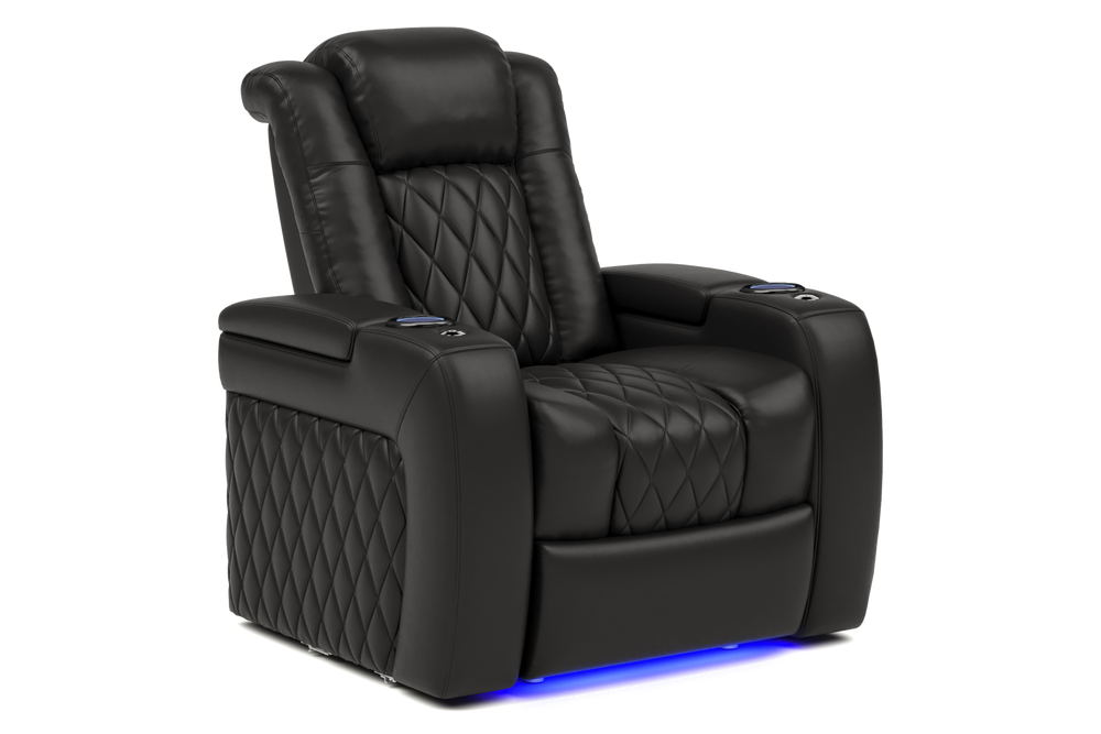 Valencia 2025 New Tuscany Leather Home Theater Seating Single, Midnight Black