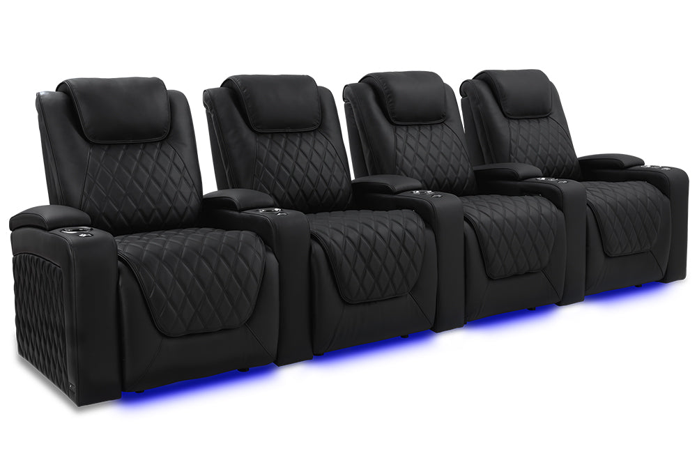 Valencia 2025 New Oslo Luxury Home Theater Seating Row of 4, Onyx