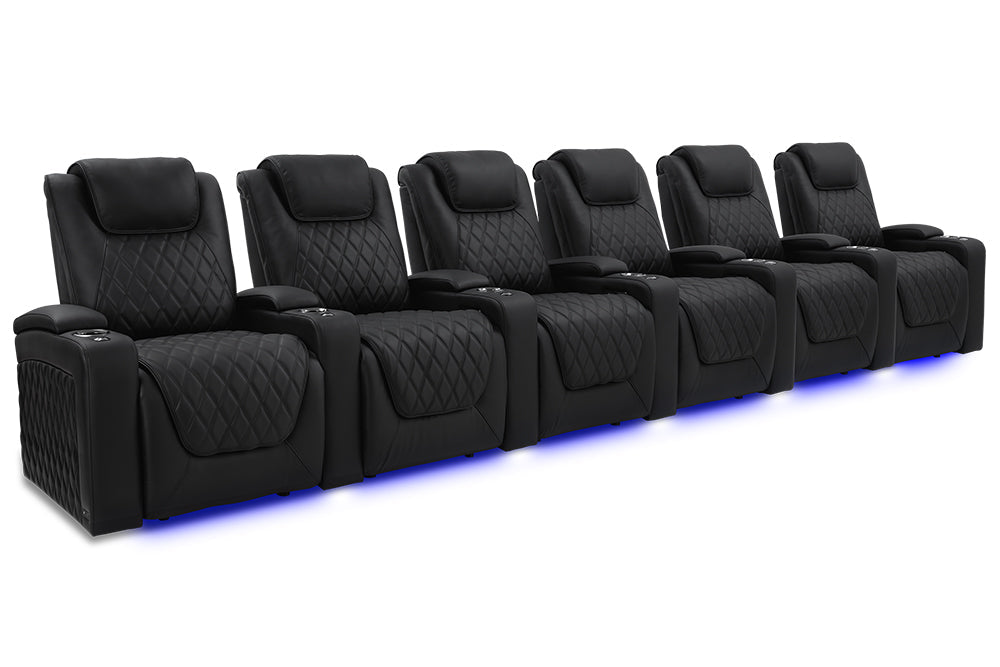Valencia 2025 New Oslo Luxury Home Theater Seating Row of 6, Onyx