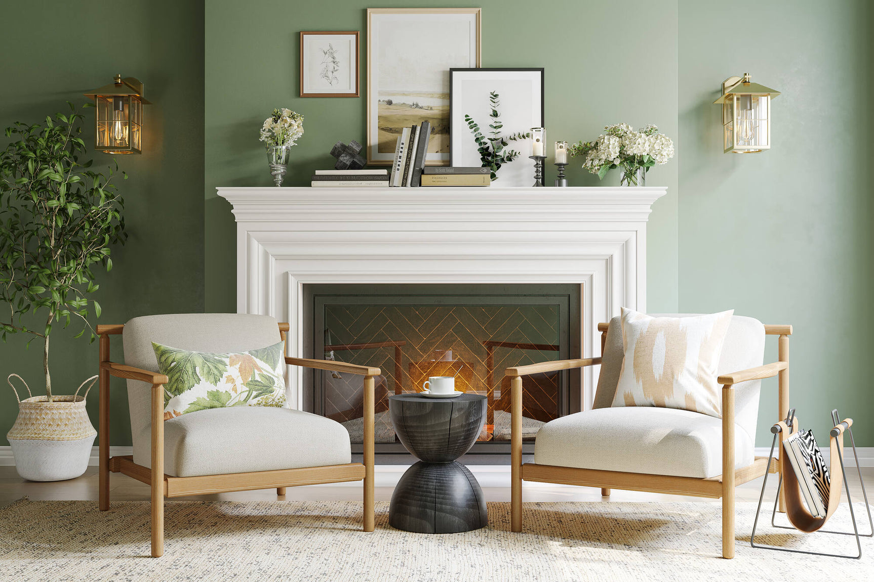 Regal Fabric & Wood Accent Chair