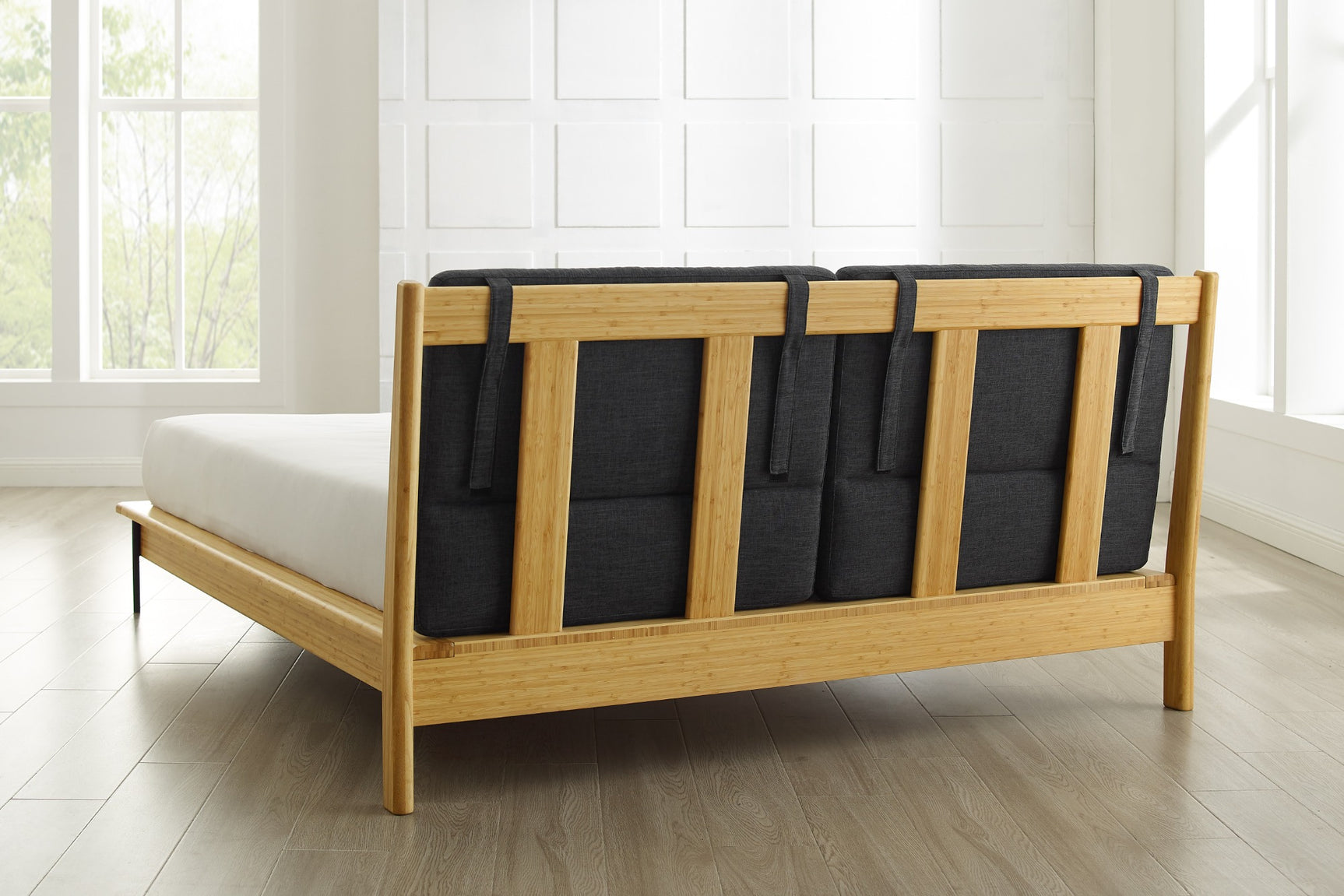 Santa Cruz Fabric Upholstered Bamboo Bed Frame