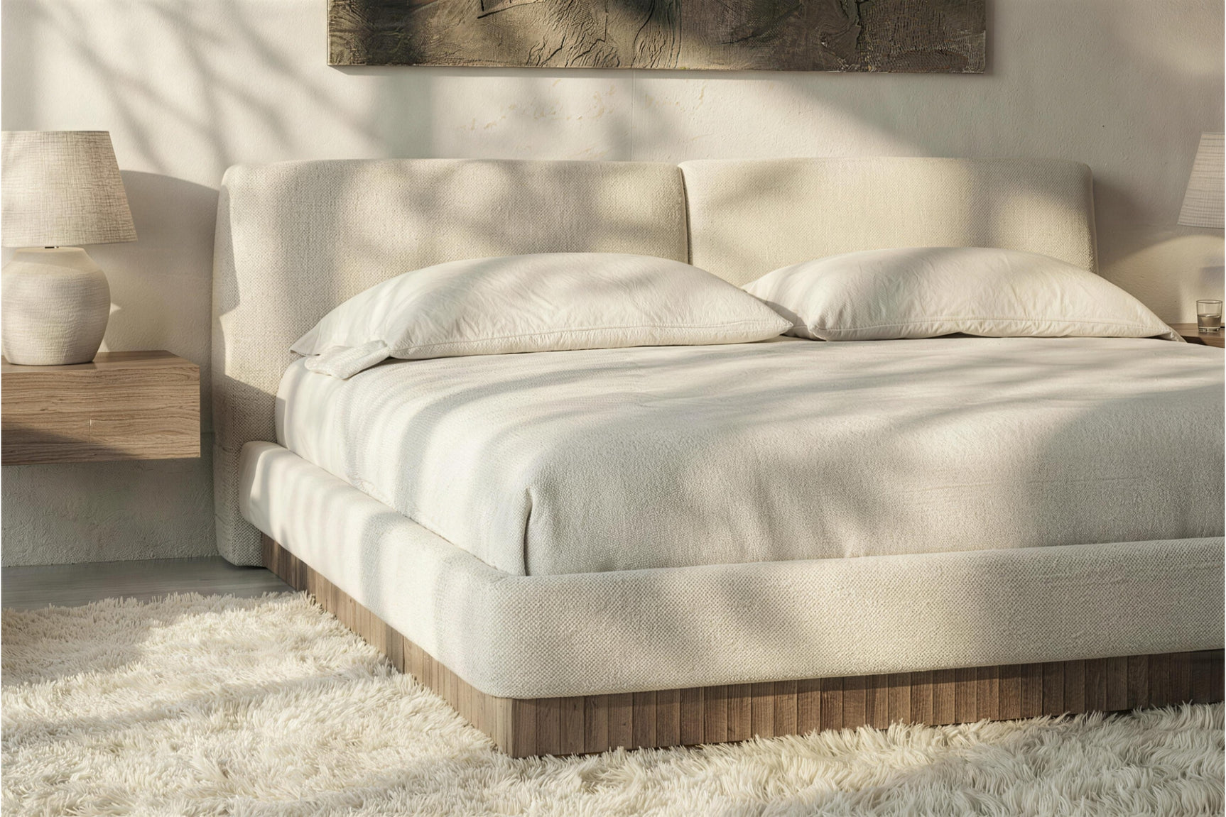 Rhythm Fabric Upholstered Bed Frame