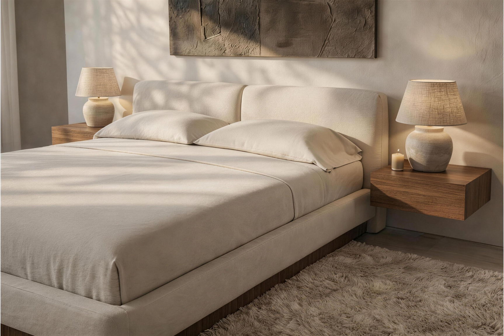 Rhythm Fabric Upholstered Bed Frame