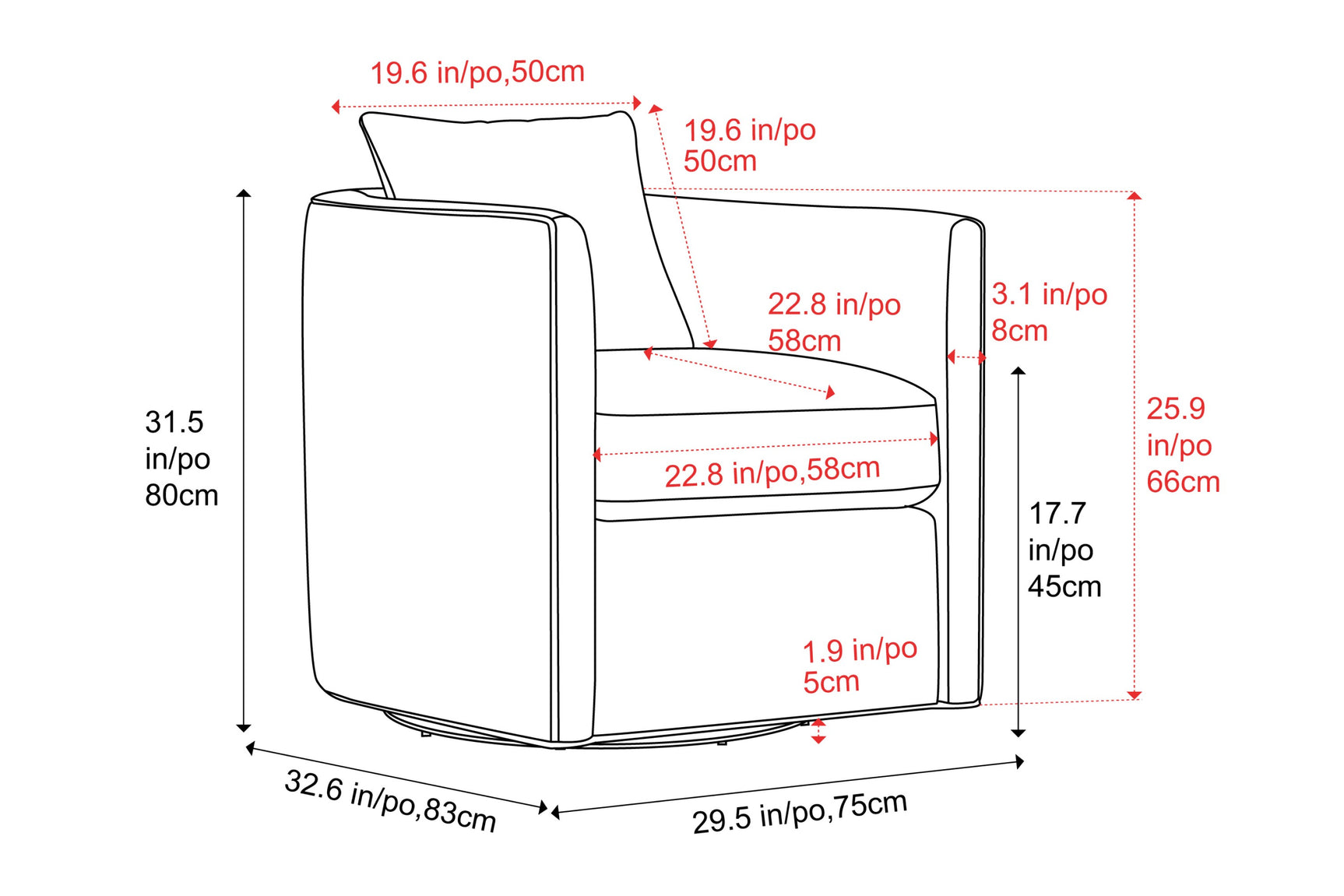 Riley Fabric Swivel Chair
