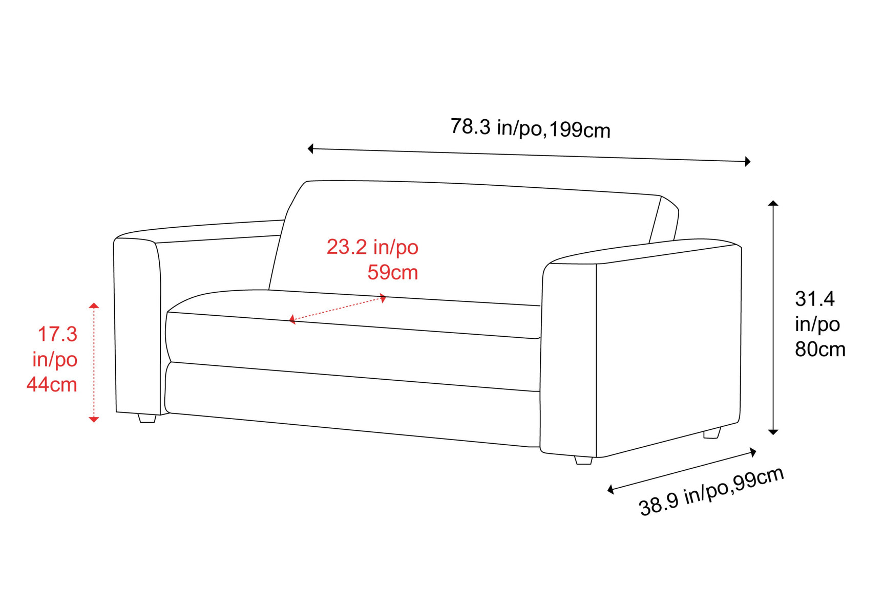 Rosalinda Fabric Sofa Bed