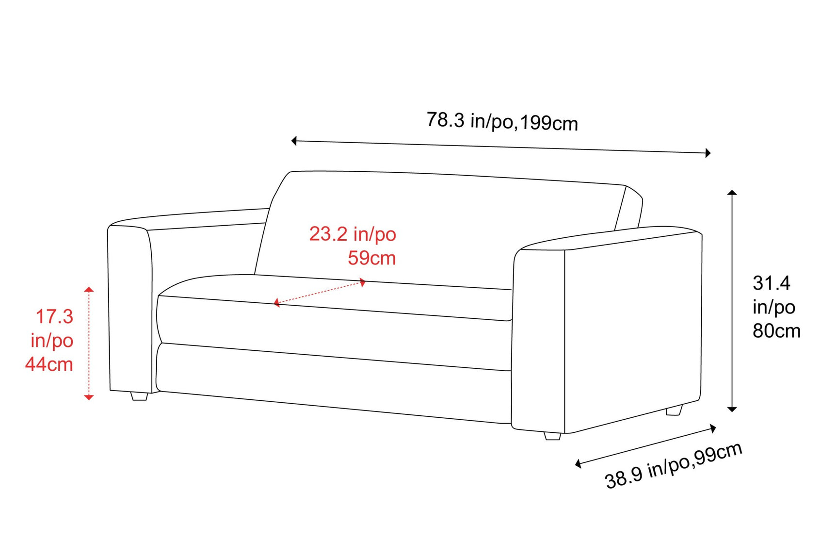 Rosalinda Fabric Sofa Bed