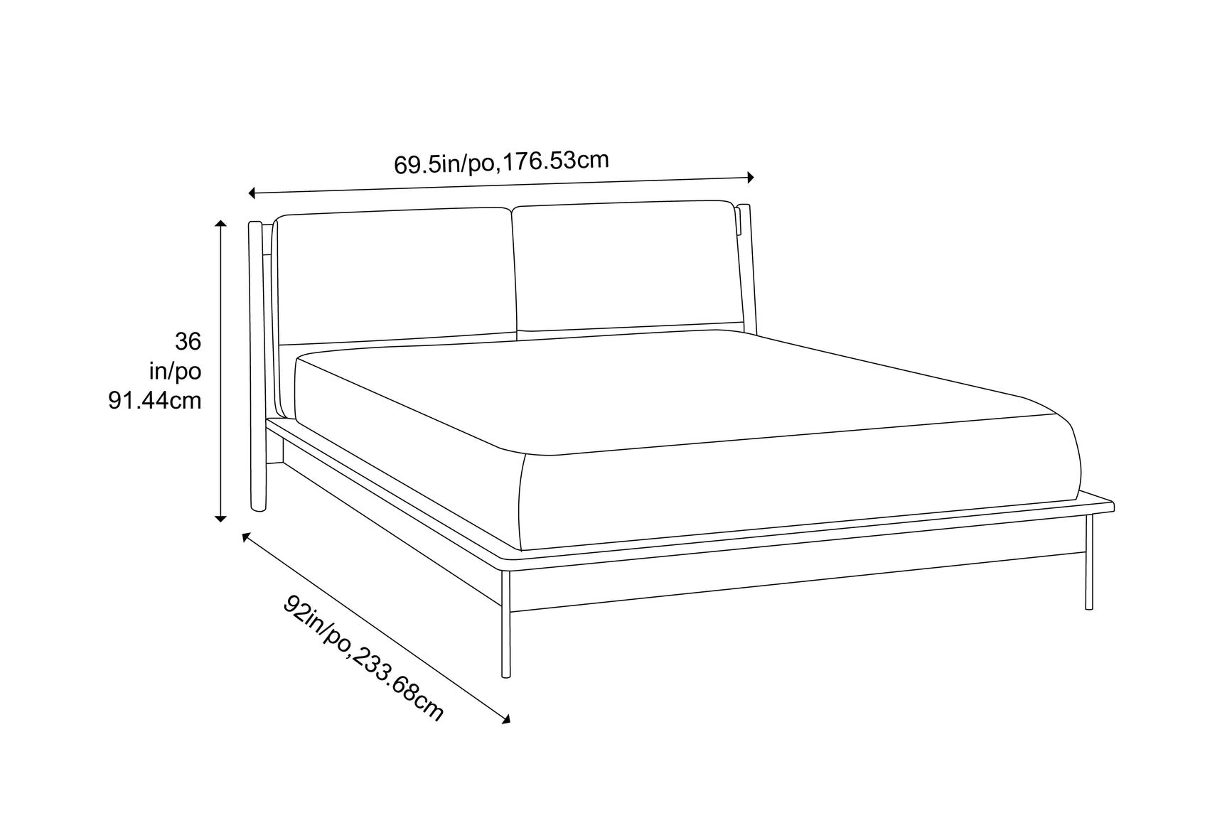 Santa Cruz Fabric Upholstered Bamboo Bed Frame