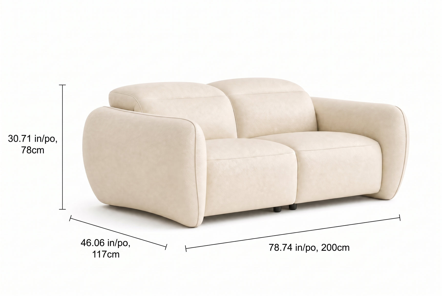 Savona Leather Cuddler Recliner Sofa | Italian Nappa 11000 Top-Grain Leather | Power Headrests | Zero-Gravity Recline