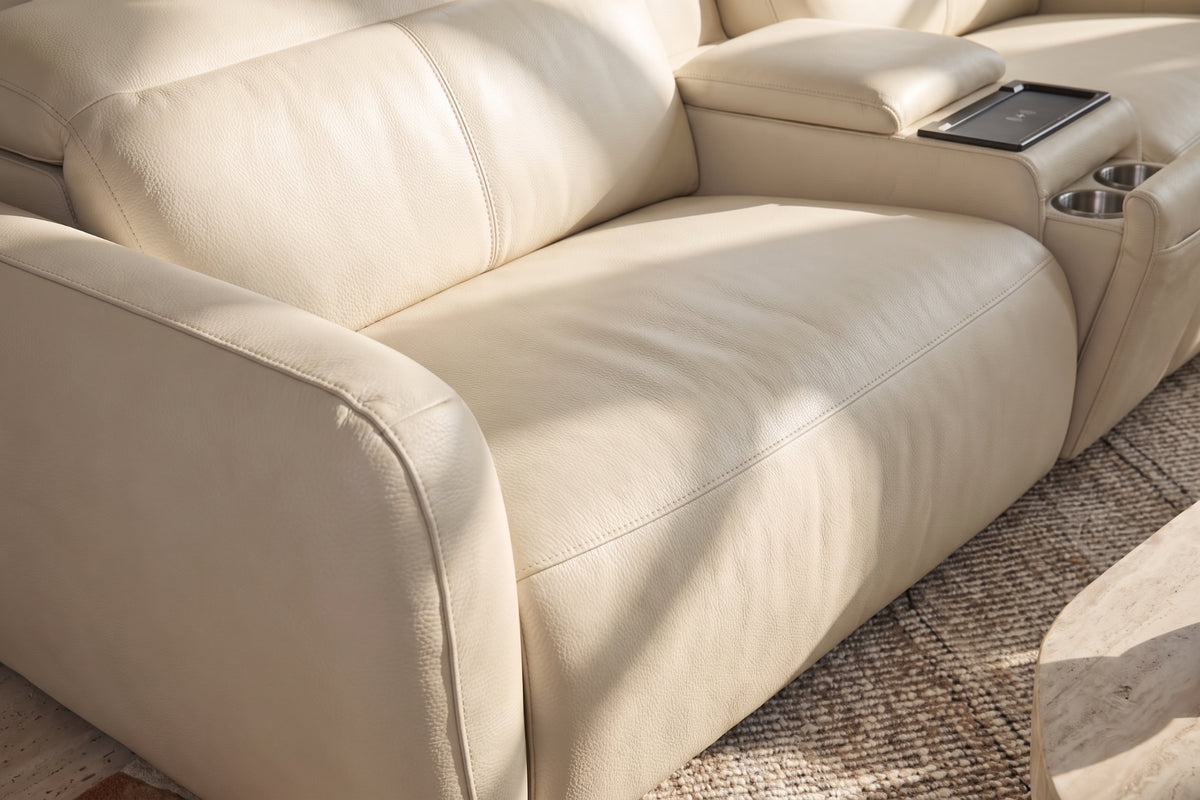 Savona Leather Cuddler Recliner Sofa | Italian Nappa 11000 Top-Grain Leather | Power Headrests | Zero-Gravity Recline
