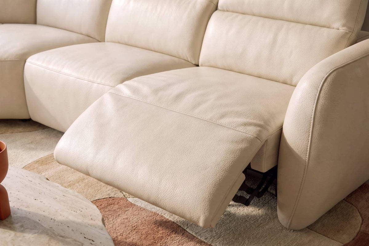 Savona Leather Cuddler Recliner Sofa | Italian Nappa 11000 Top-Grain Leather | Power Headrests | Zero-Gravity Recline